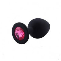 Анальна пробка Black Silicone Dark Pink, s Анальна пробка Black Silicone Dark Pink, s