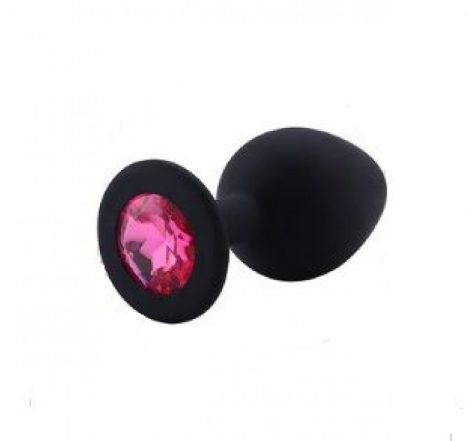 Анальная пробка Black Silicone Dark Pink, S