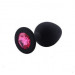 Анальная пробка Black Silicone Dark Pink, S