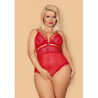 Боди Obsessive 838-TED-3 teddy opencrotch red XXL