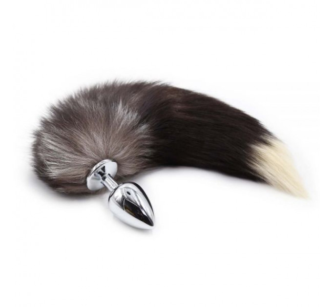 F61280 Анальная пробка с хвостом Енот, Raccoon Tail M