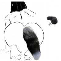 F61280 Анальная пробка с хвостом Енот, Raccoon Tail M