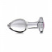 Анальная пробка со стразом Pink Gem Glass Anal Plug With Gem стеклянная, Medium