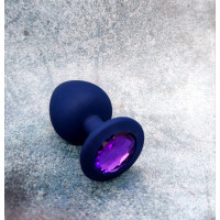 Анальна пробка с фиолетовым камнем Loveshop 9.4 см* 4.3 см