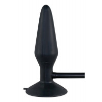 Анальная пробка на присоске с накачкой You2Toys True Black черная, 15 см х 4-10 см
