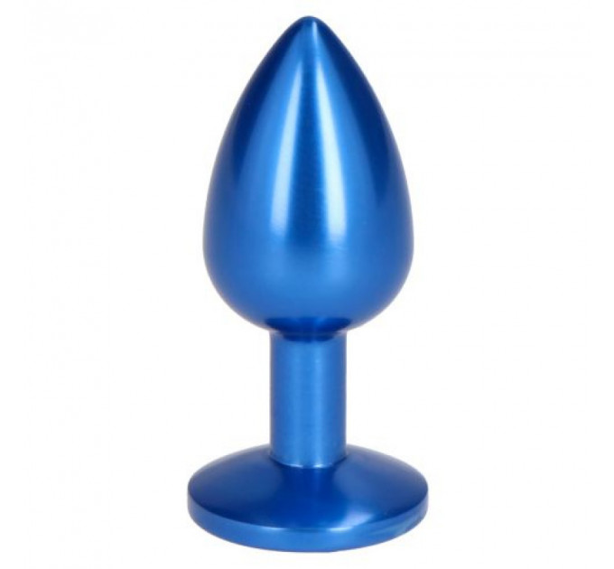 Анальная пробка с камнем голубая Plug Pleasure Night размер S