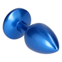 Анальная пробка с камнем голубая Plug Pleasure Night размер S