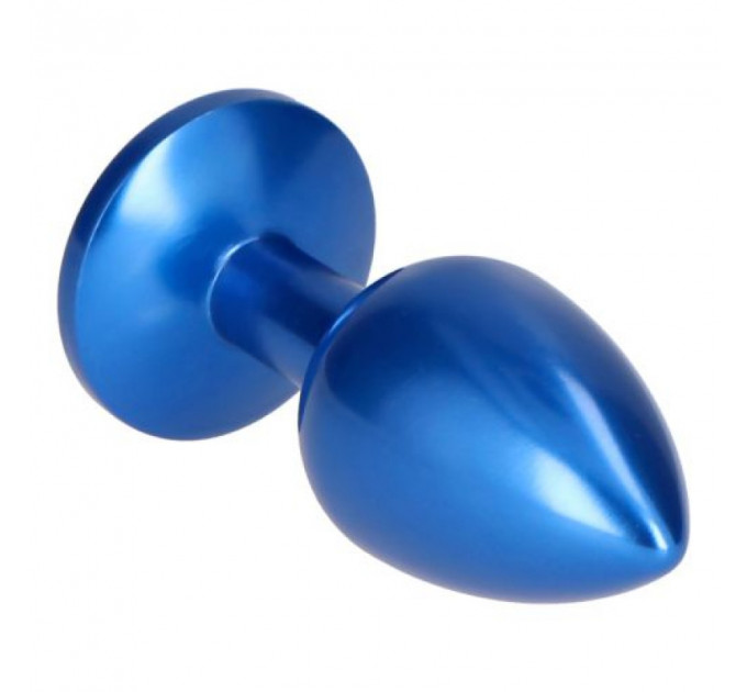 Анальная пробка с камнем голубая Plug Pleasure Night размер S