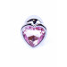 Анальная пробка с камнем Plug-Jewellery Silver Heart PLUG- Rose