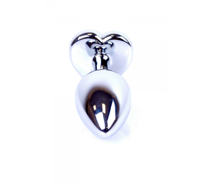 Анальная пробка с камнем Plug-Jewellery Silver Heart PLUG- Rose
