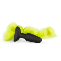 Анальная пробка с хвостом Silicone Butt Plug With Tail - Yellow Анальная пробка с хвостом Silicone Butt Plug With Tail - Yellow