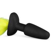 Анальная пробка с хвостом Silicone Butt Plug With Tail - Yellow