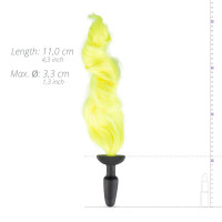 Анальная пробка с хвостом Silicone Butt Plug With Tail - Yellow