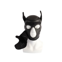 БДСМ маска собаки Chisa Sins Be My Master Bondage Puppy Hood, передня частина відстібається, чорна