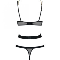 Боди со шлейками черный Obsessive BONDY TEDDY S/M
