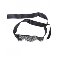 Боди кружевное открытое Star Night с подтяжками и повязкой на глаза, черное, XS-S