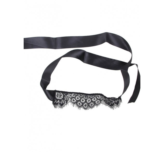 Боді мереживне відкрите Star Night з підтяжками та пов'язкою на очі, чорне, XS-S