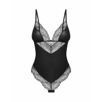 Боди Obsessive Lobellis кружевное, черное, XS-S