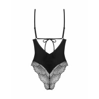 Боди Obsessive Lobellis кружевное, черное, XS-S