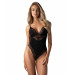 Боди Obsessive Lobellis кружевное, черное, XS-S