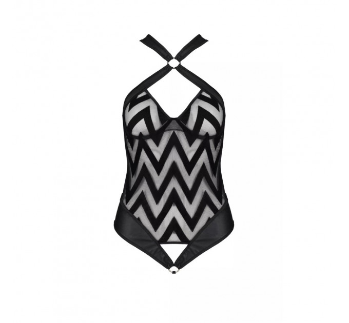 Боди с графическим узором HIMA BODY black S/M - Passion