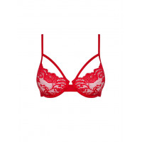Кружевной бюстье Obsessive 829-BRA-3 красный, S/M