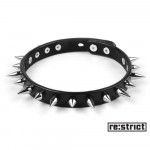 Чокер с шипами RESTRICT матовый, черный, S/M
