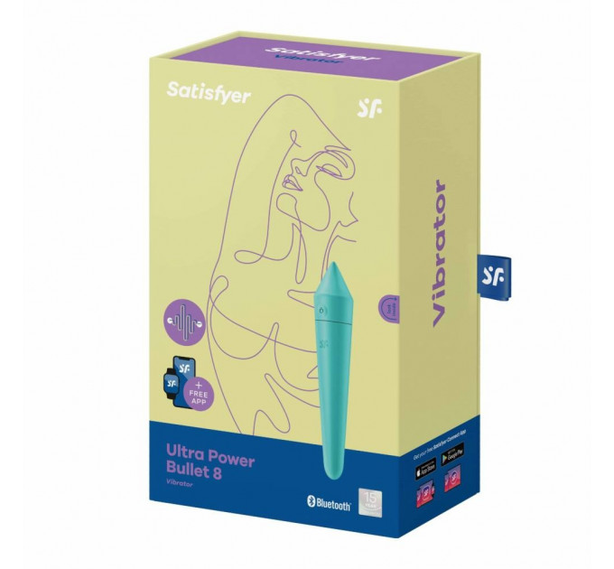 Потужна віброкуля з функцією керування зі смартфона Satisfyer Ultra Power Bullet 8, бірюзовий
