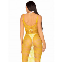 Довга сукня Leg Avenue у велику сітку, жовту, One size