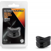 Эрекционная насадка Stay Hard Beef Ball Stretcher Snug черная, 3.8 см