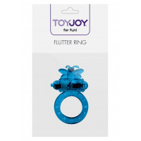 Эрекционное кольцо с бабочкой Toy Joy, с вибропулей, синее, 4.5 см