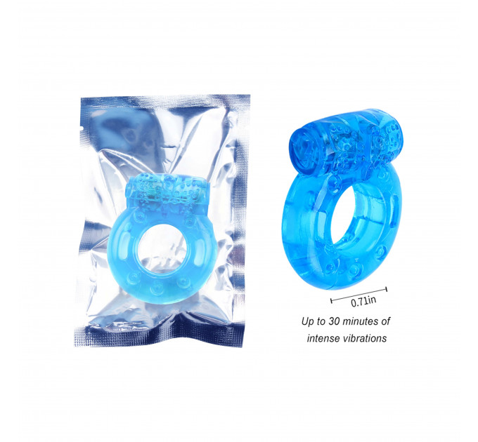 Ерекційне кільце з віброкулею Chisa, блакитне (ціна за 1шт.)