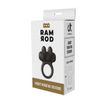 Ерекційне віброкільце Dreamtoys Ramrod Rabbit з вушками для клітора, чорне