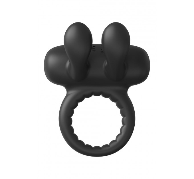 Эрекционное виброкольцо Dreamtoys Ramrod Rabbit с ушками для клитора, черное