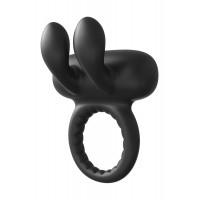 Эрекционное виброкольцо Dreamtoys Ramrod Rabbit с ушками для клитора, черное