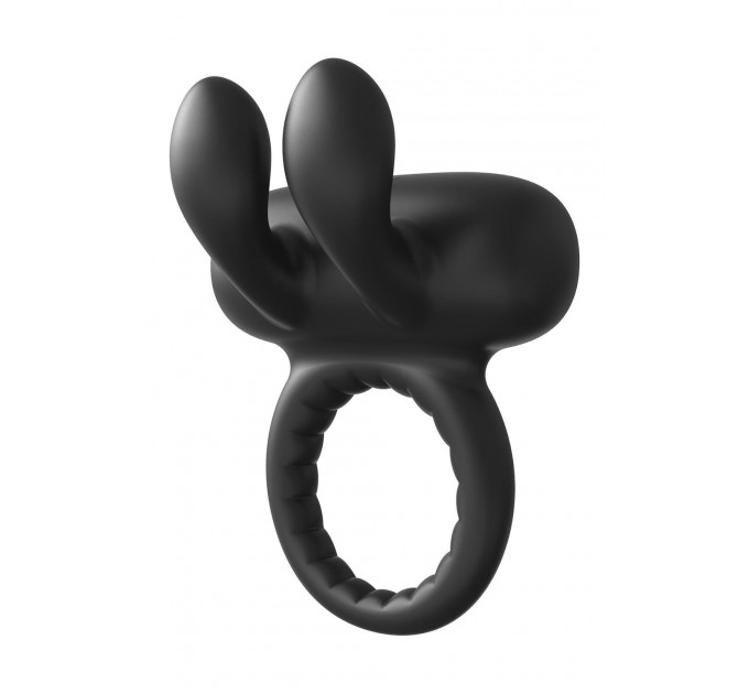 Эрекционное виброкольцо Dreamtoys Ramrod Rabbit с ушками для клитора, черное
