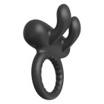 Эрекционное виброкольцо Dreamtoys Ramrod Rabbit с ушками для клитора, черное