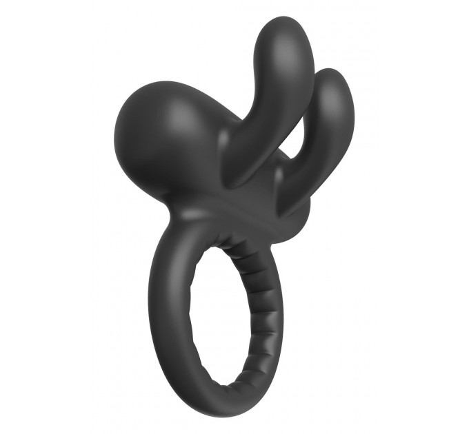 Эрекционное виброкольцо Dreamtoys Ramrod Rabbit с ушками для клитора, черное