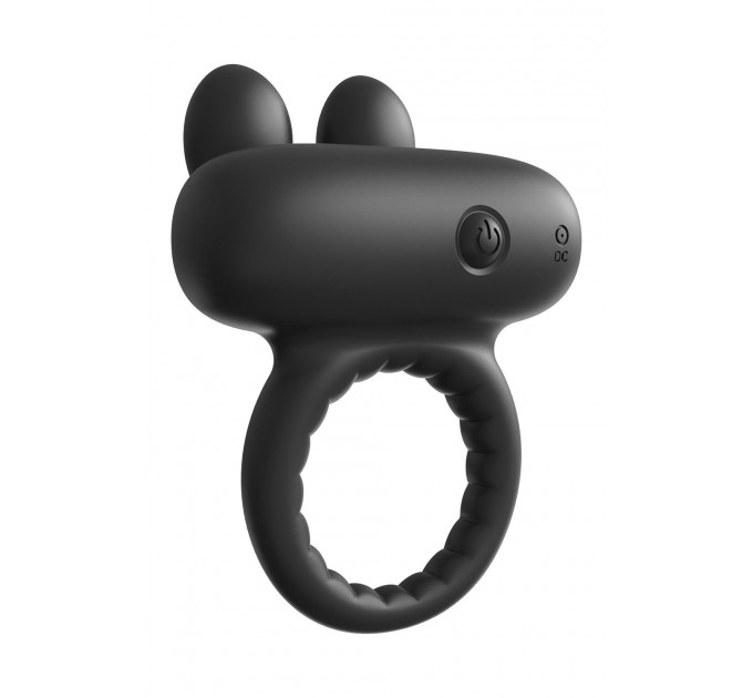 Эрекционное виброкольцо Dreamtoys Ramrod Rabbit с ушками для клитора, черное