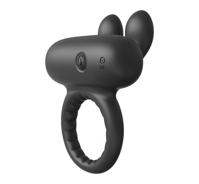 Эрекционное виброкольцо Dreamtoys Ramrod Rabbit с ушками для клитора, черное