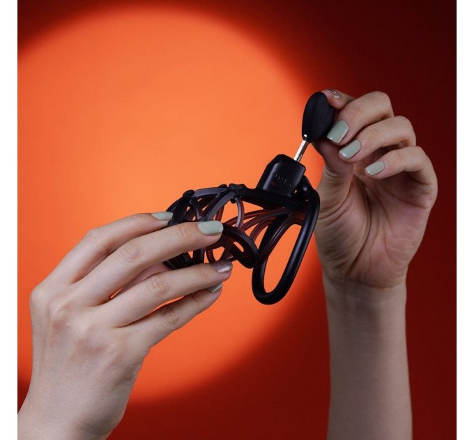 Ключик для пояса верности UPKO Caged Beast Male Chastity Device Kit в виде сердца, черный
