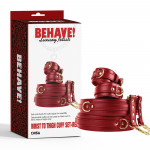 Комплект манжетов на запястья и бедра Chisa BEHAVE! Luxury Fetish красный