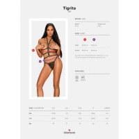 Боди с открытым бюстом Obsessive Tigrita леопардовый принт, XL/2XL