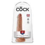 Королевский фаллоимитатор с мошонкой Pipedream King Cock на присоске, бежевый