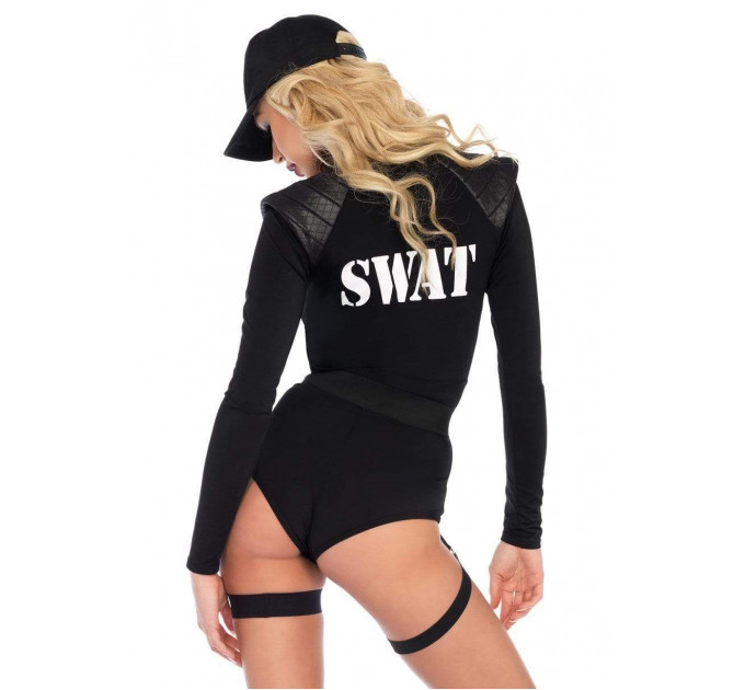 Костюм полицейской S Leg Avenue SWAT Babe, 5 предметов, черный