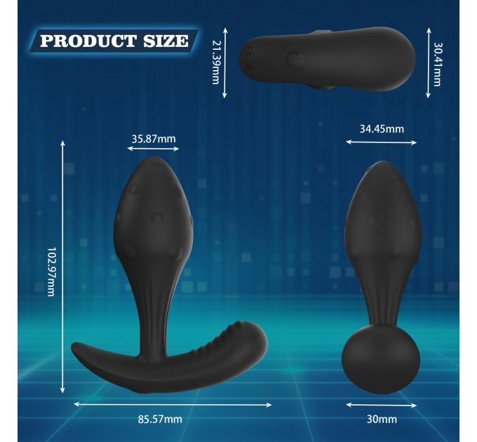 Массажёр простаты Every Night Toys Miah с дистанционным управлением, синий, 10 режимов вибрации