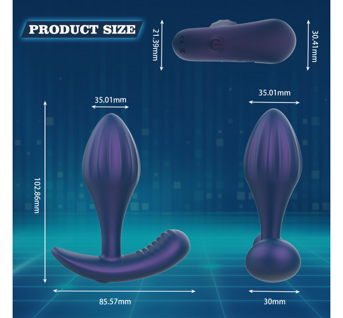 Масажер простати Every Night Toys Miah з дистанційним керуванням, синій, 10 режимів вібрації