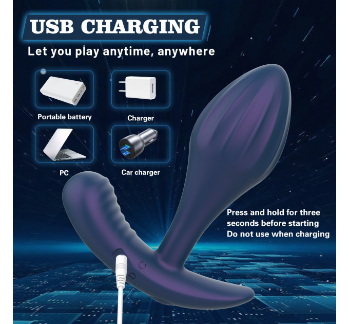 Масажер простати Every Night Toys Miah з дистанційним керуванням, синій, 10 режимів вібрації