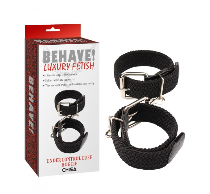 Наручники плетенные Chisa Behave! Luxury Fetish, черные
