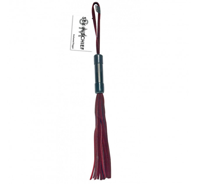 Плеть с петлей на рукояти Sex & Mischief бордовая, 33 см - Enchanted Flogger